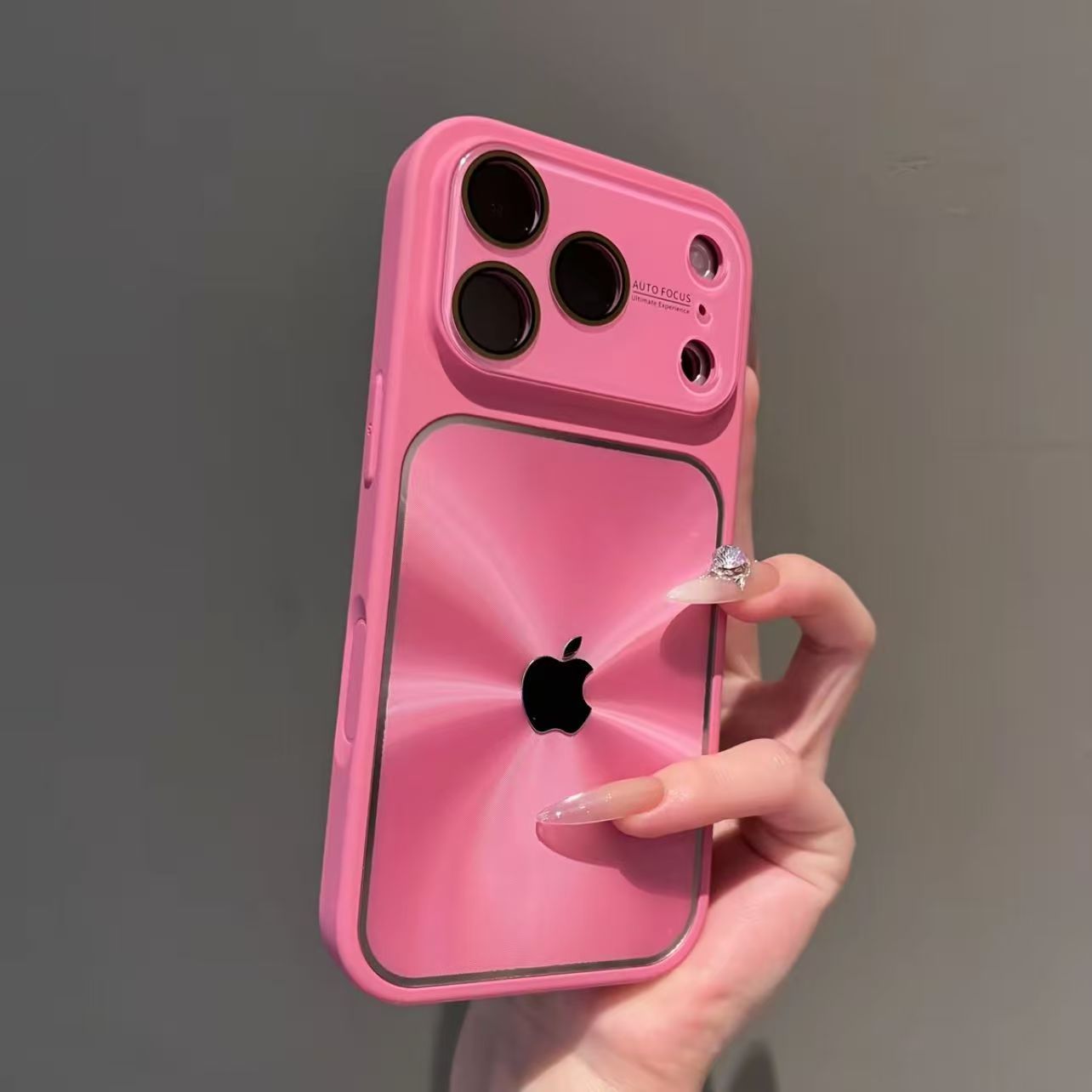 Large-screen CD Aurora iPhone Protective Case-Pink