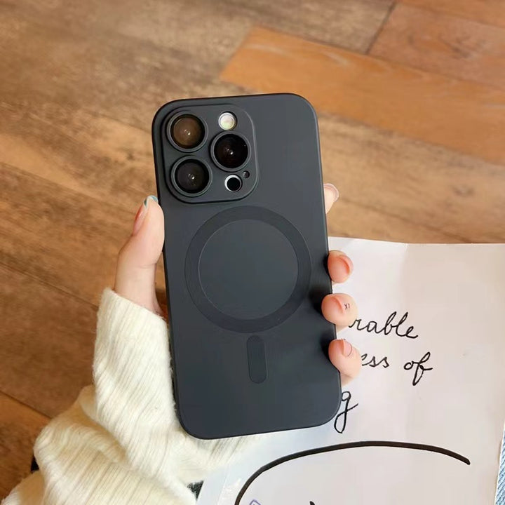 Frosted magnetic phone protective case with built-in lens film - Partner iPhone