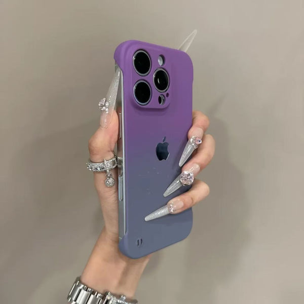 Ultra-thin borderless gradient color iPhone protective case