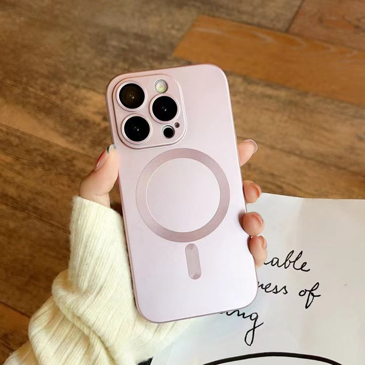 Frosted magnetic phone protective case with built-in lens film - Partner iPhone