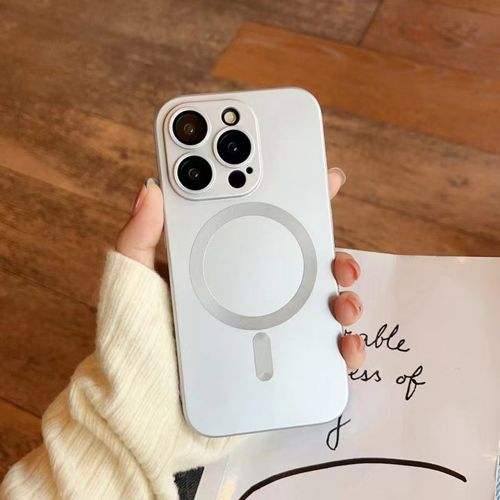 Frosted magnetic phone protective case with built-in lens film - Partner iPhone