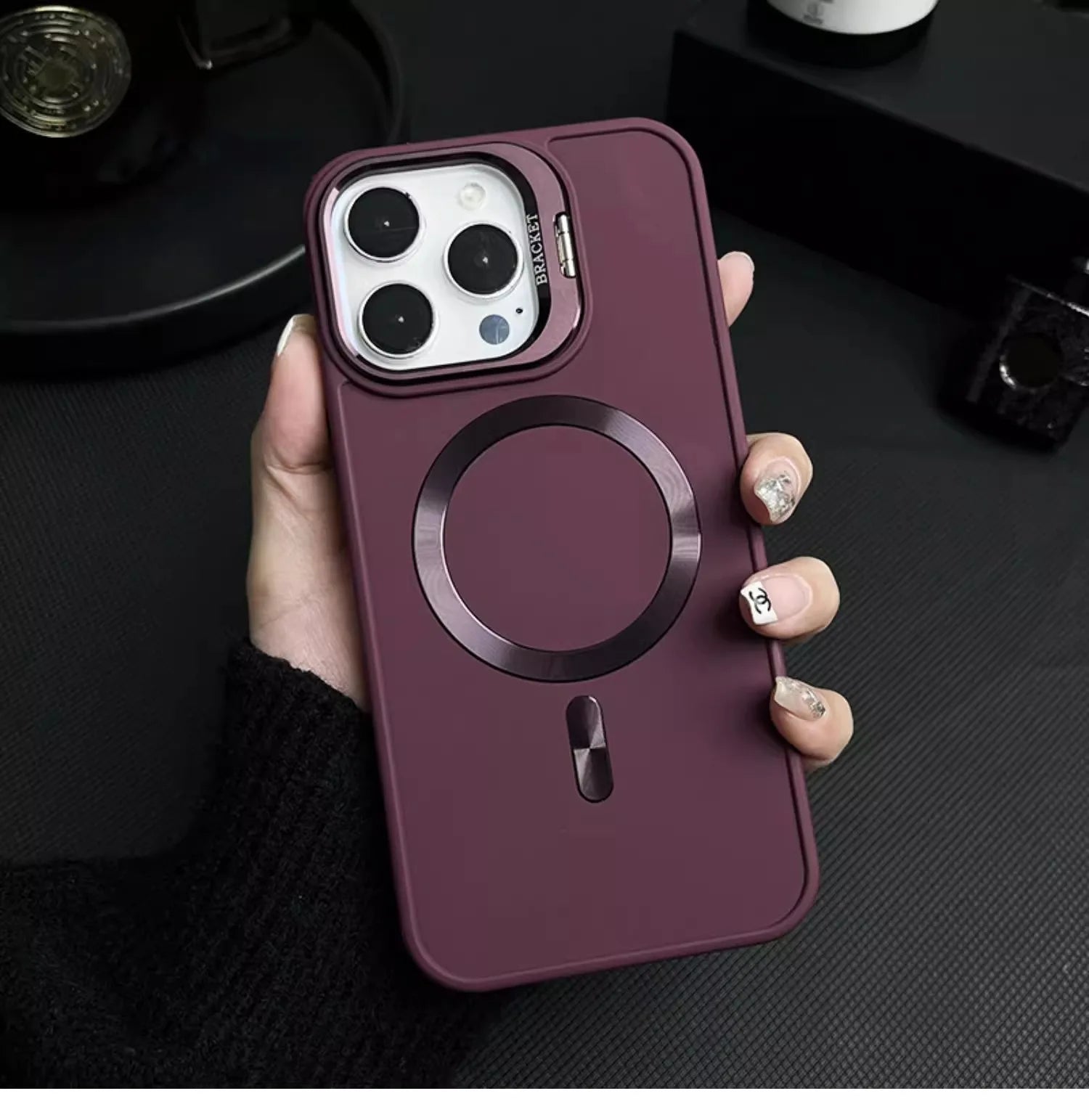 METAL CAMERA HOLDER MAGNETIC PHONE CASE FOR IPHONE（5% automatic discount on new arrivals） - Partner iPhone
