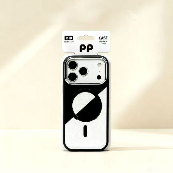 Two-tone leather textured MagSafe iPhone case